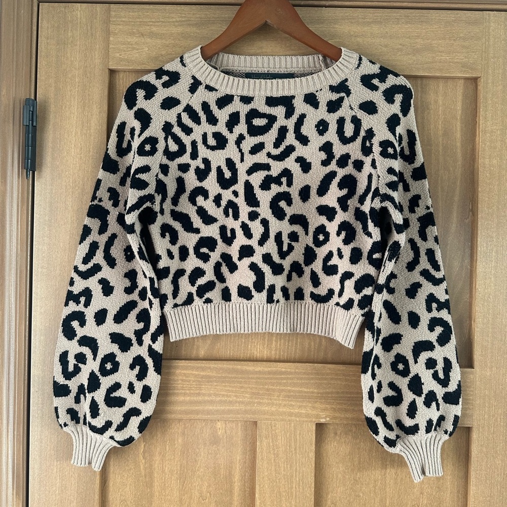House Of Harlow 1960 x Revolve Leopard Callum Crewneck Sweater Women’s size XS​ - Picture 2 of 12